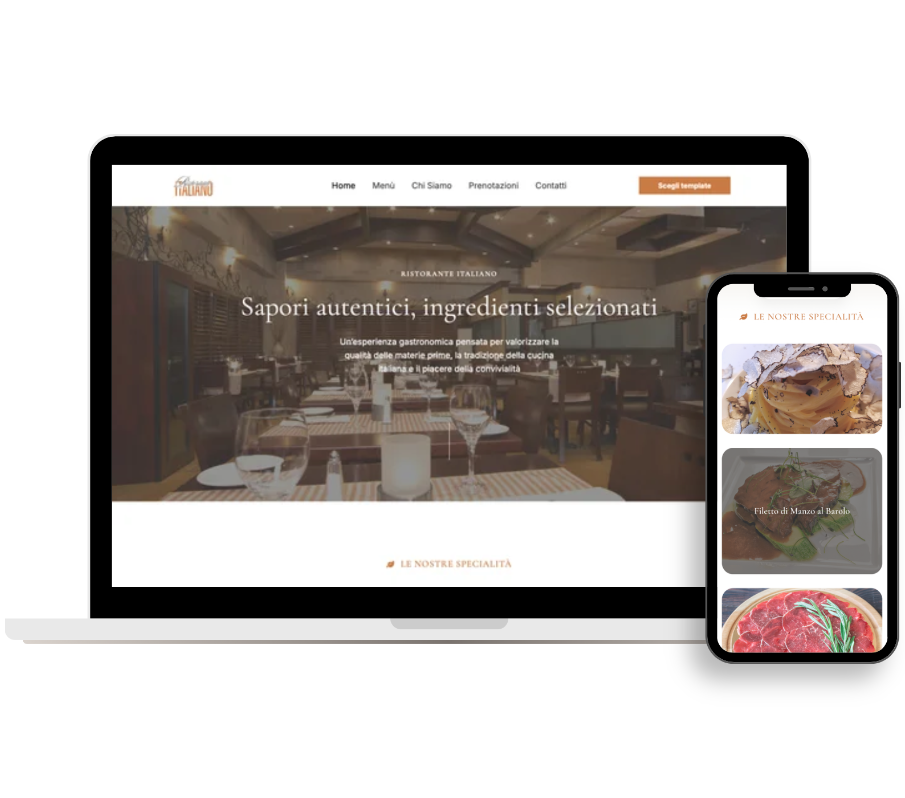 sito web professionale menù digitale