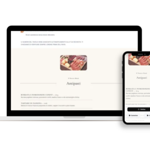 Template sito web professionale menu
