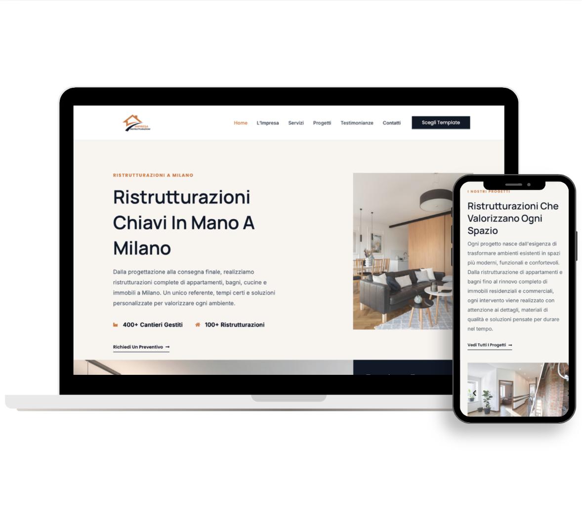 Template sito web professionale per attività locali