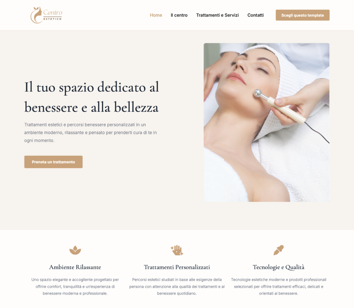 realizzazione sito web centro estetico