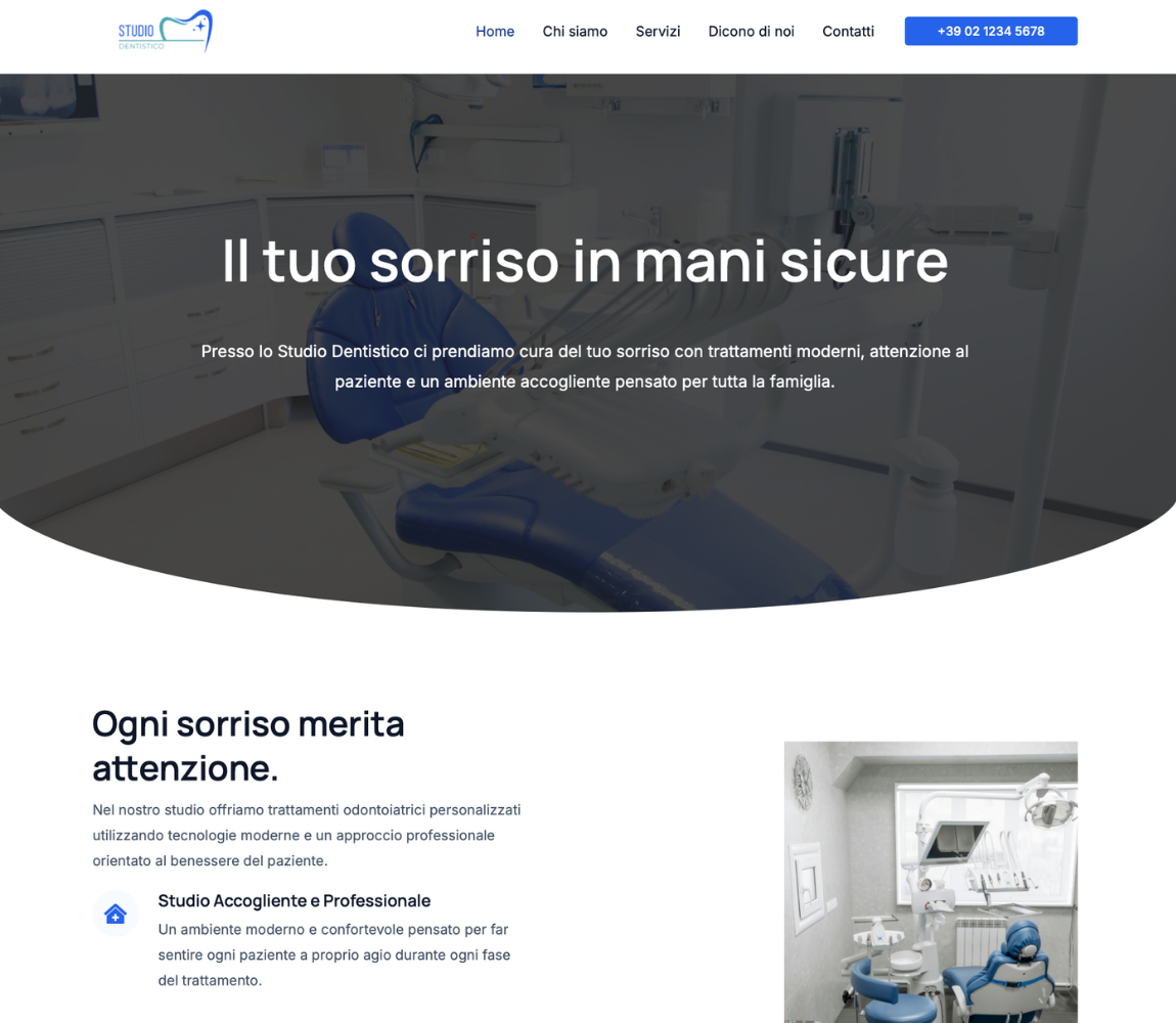sito web odontoiatra