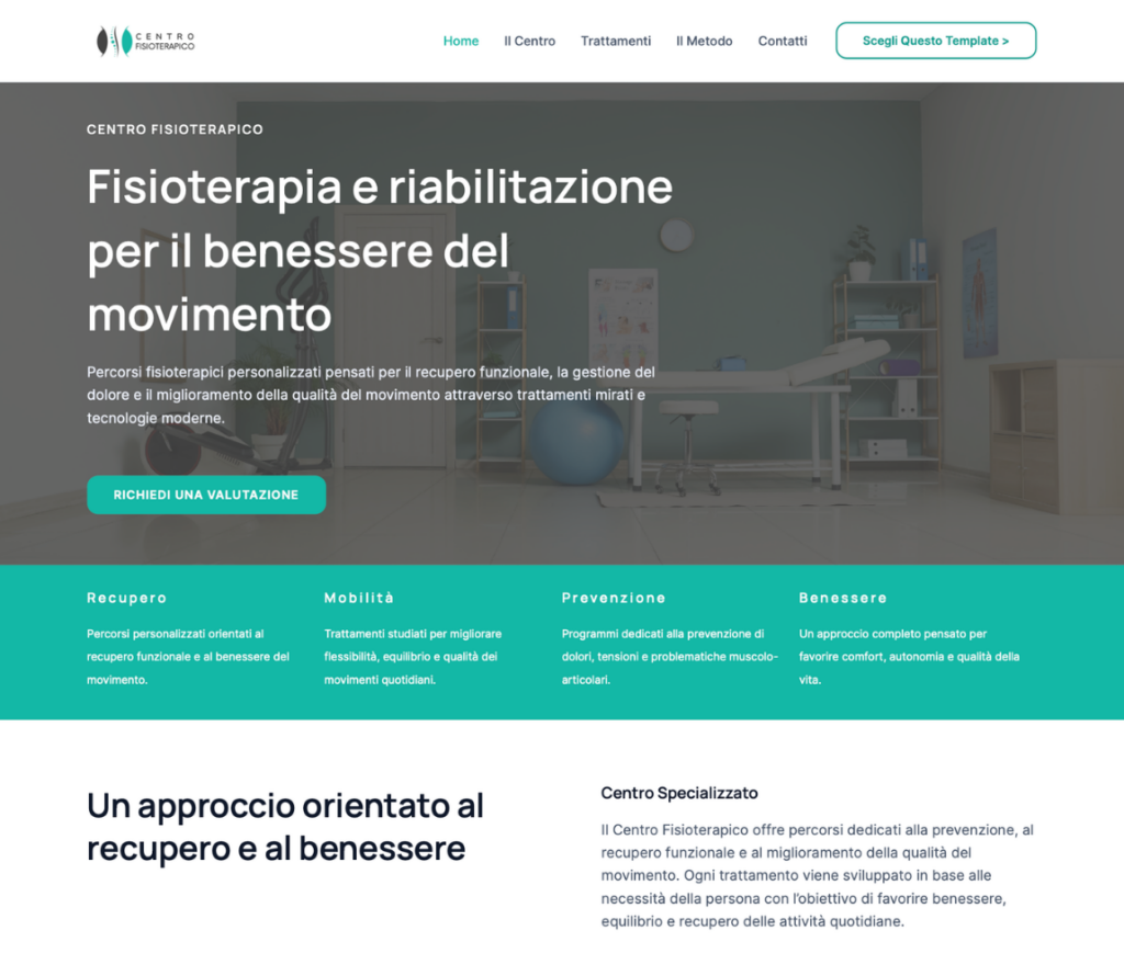 realizzazione sito web fisioterapista