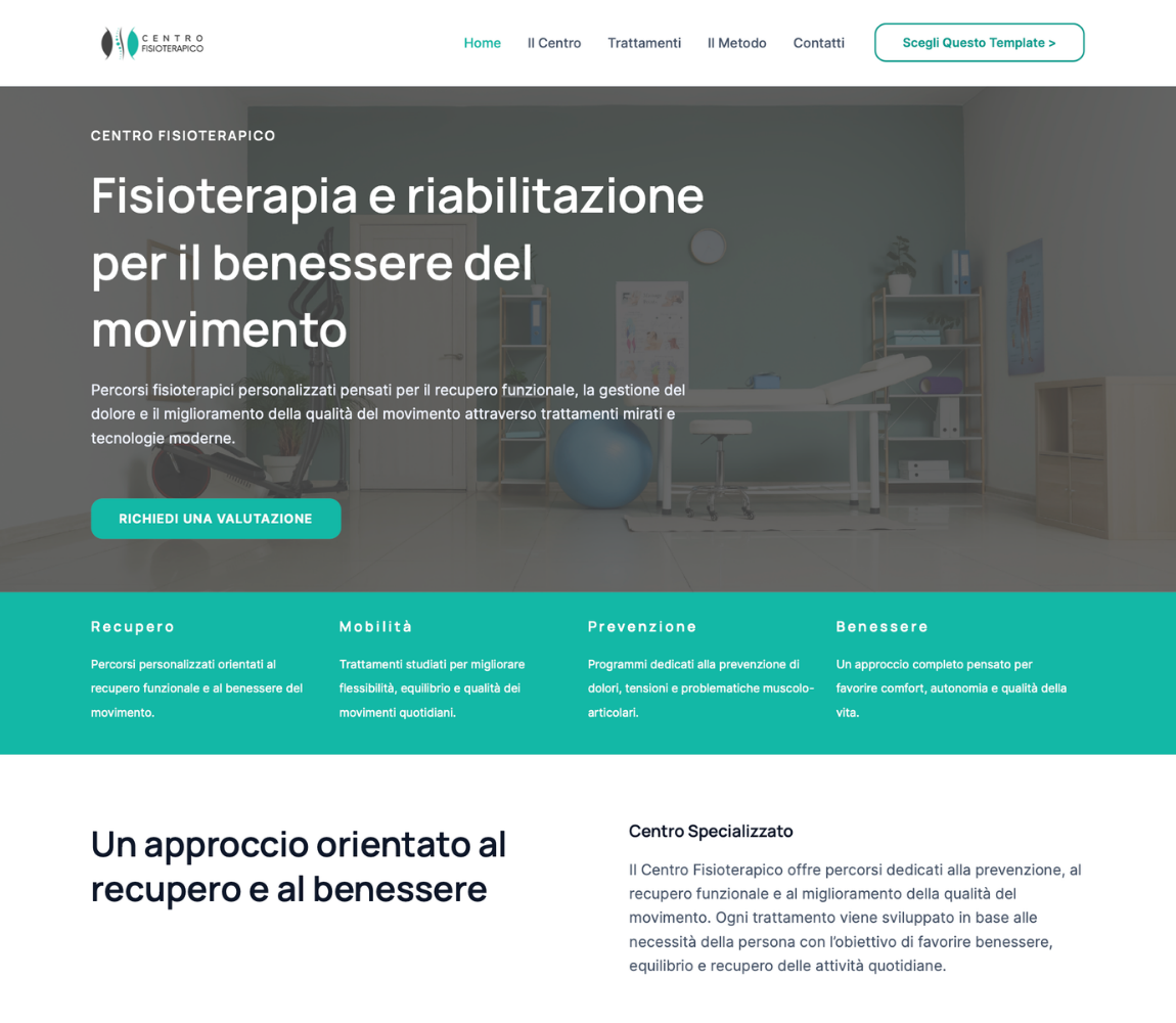 realizzazione sito web fisioterapista